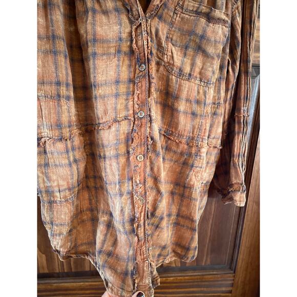 Free people One Of the boys oversized plaid button-down shirt - Picture 8 of 9